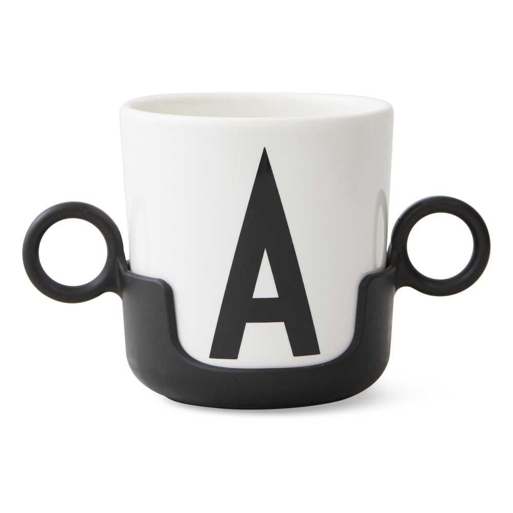 Support pour mug en mélamine Noir Design Letters