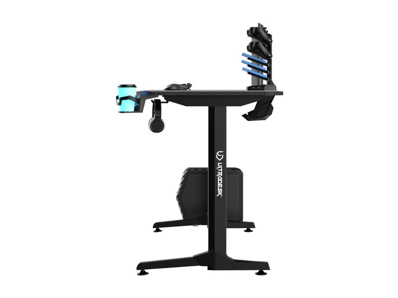 Ultradesk Frag Gaming Desk, sort med sort måtte