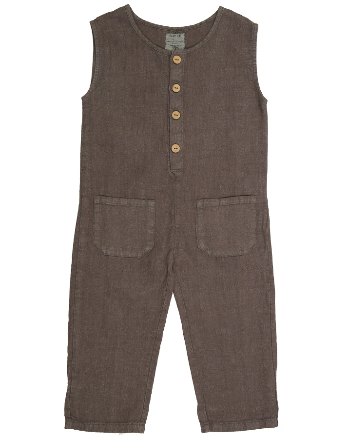 Jumpsuit LONG DAY mit Leinen in grau