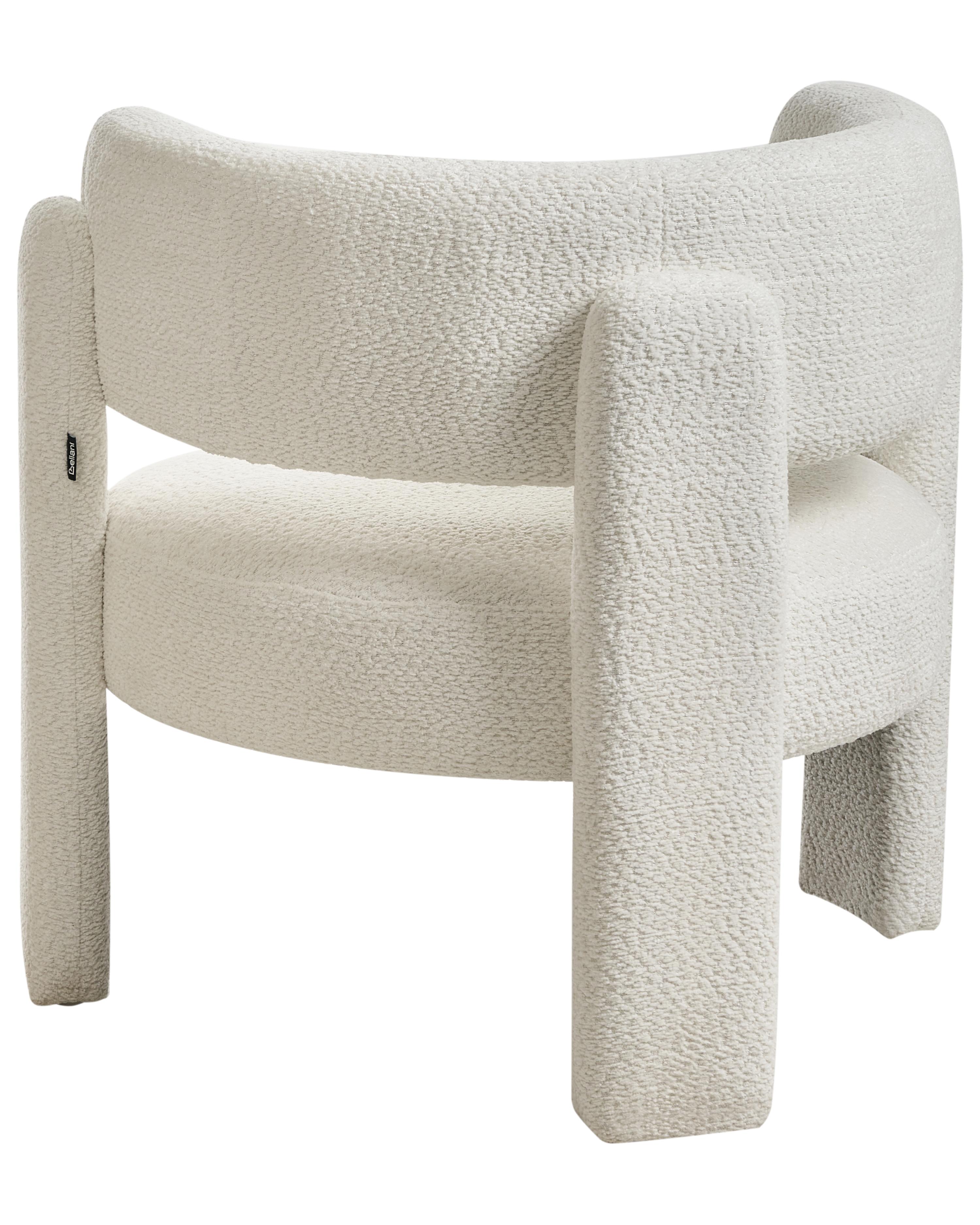 Fauteuil BUREA Chenille Gebroken wit