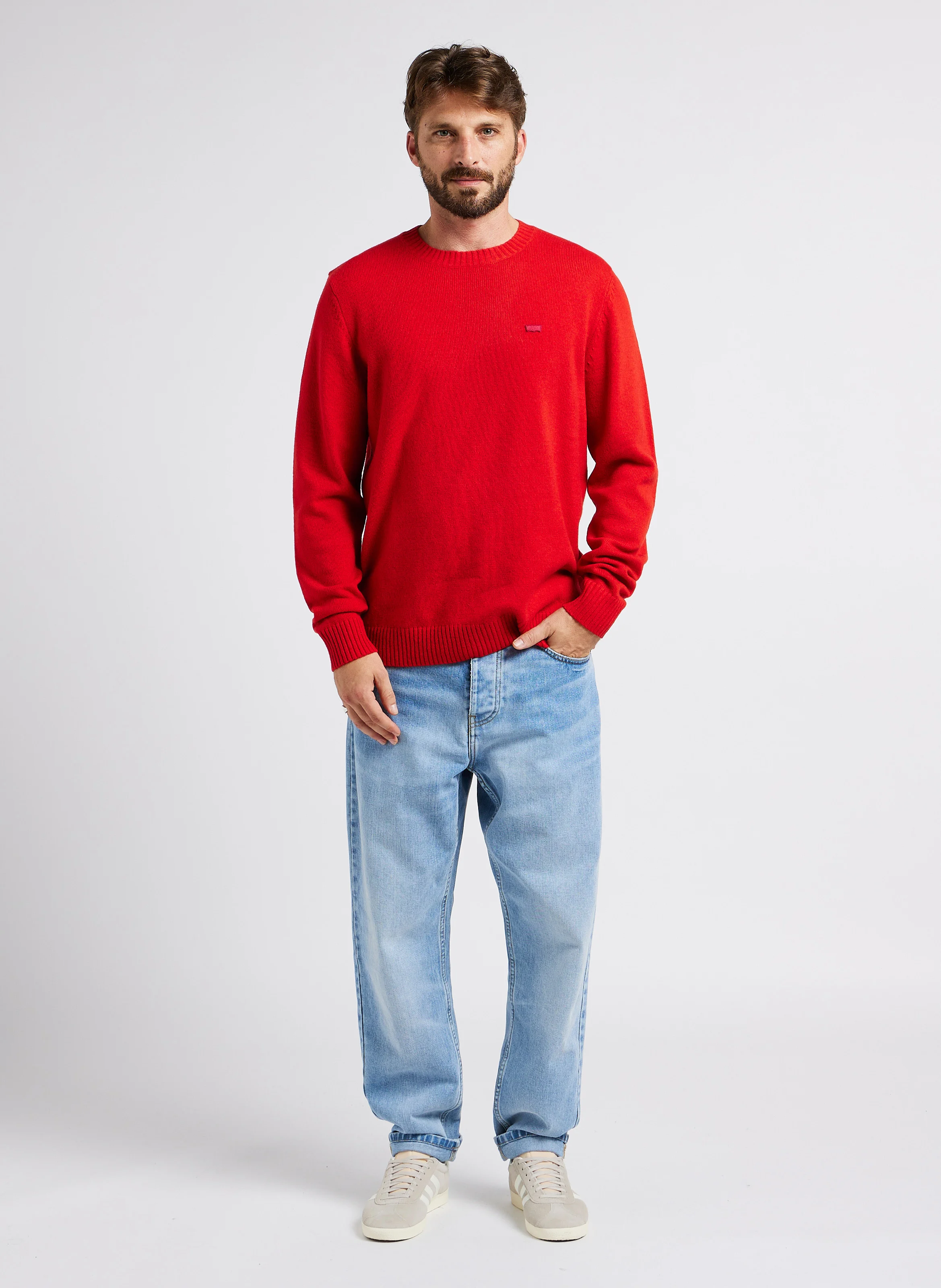 ORIGINAL HM SWEATER - Pull col rond brodé en laine mélangé| Jaune