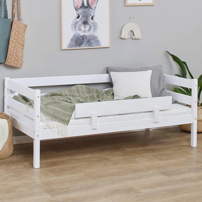 Hoppekids ECO Comfort Enkeltseng med Sikkerhetsskinne 70x160, Hvit