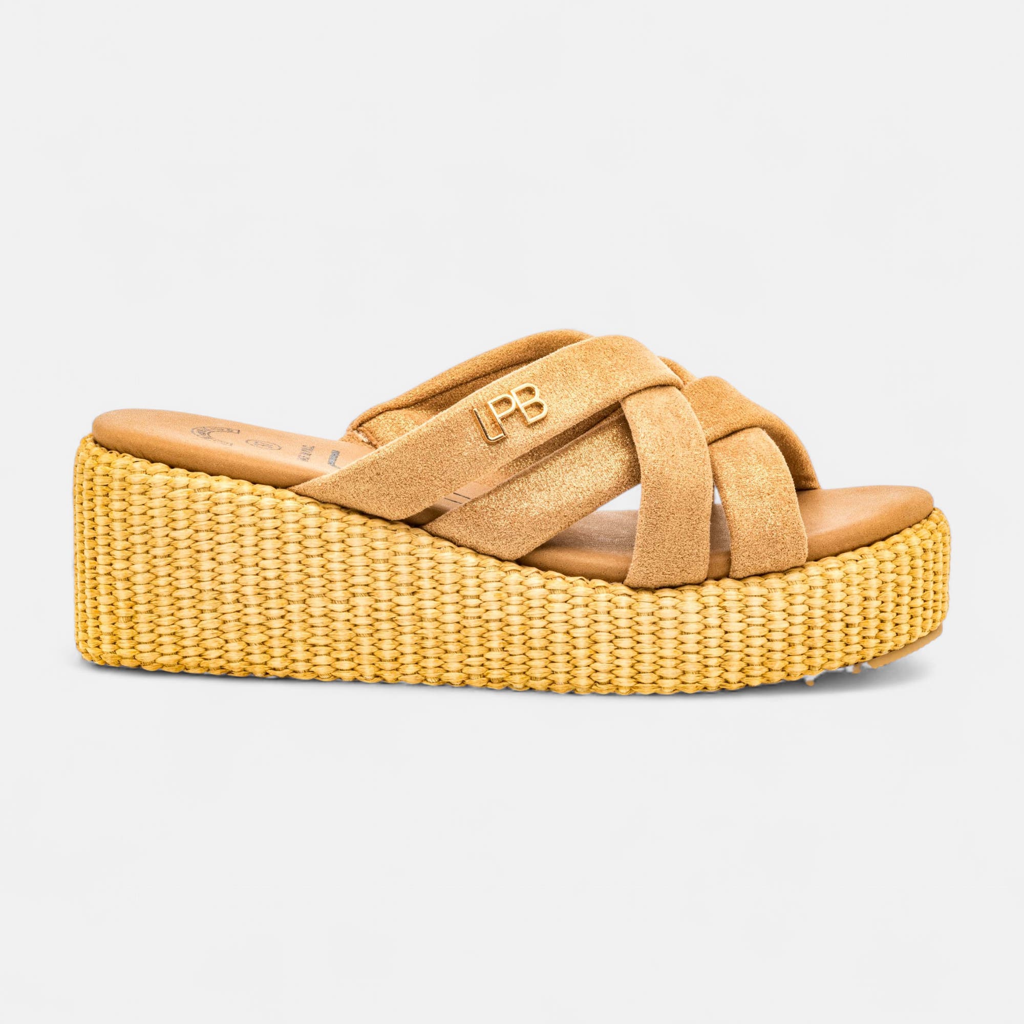 Mules à talon compensé Femme taupe