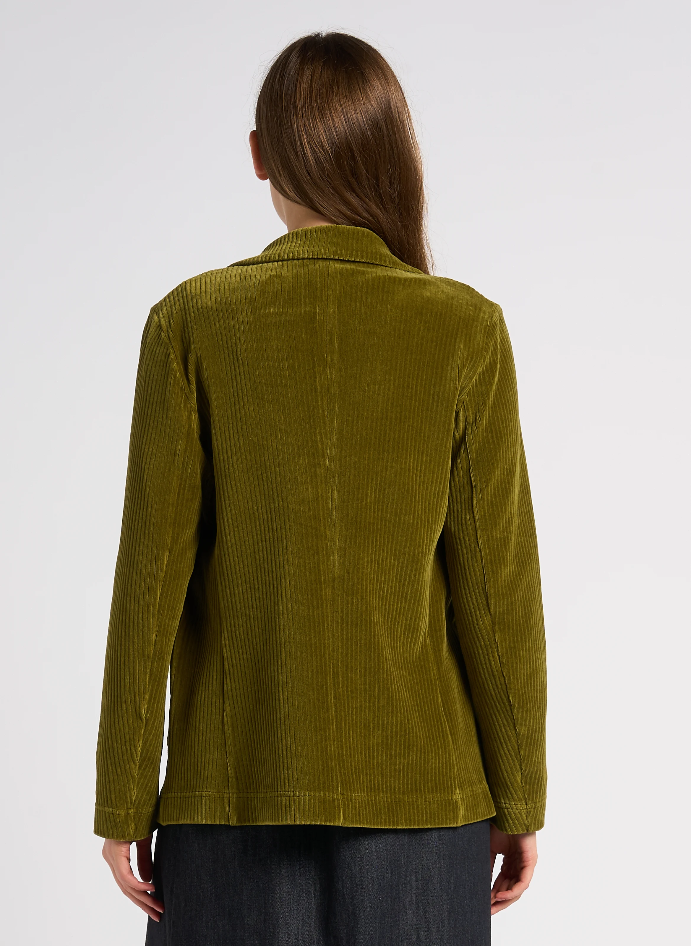 BLazer col tailleur en coton mélangé | Kaki