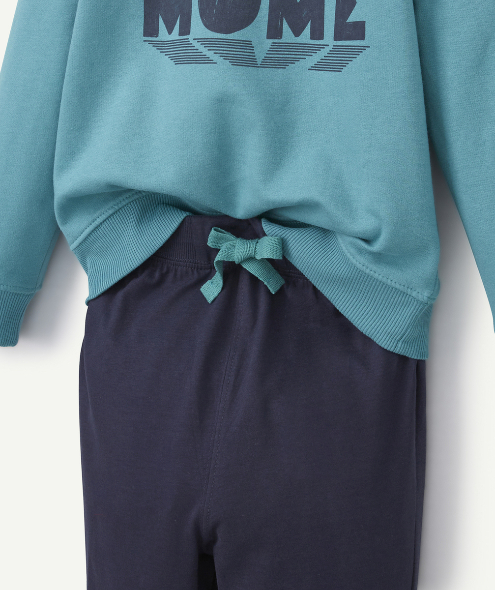 PYJAMA GARÇON EN FIBRES RECYCLÉES BLEU MESSAGE ASTRONOME