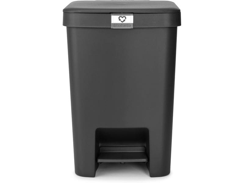 Brabantia Recyclingbehälter StepUp 25 l, Dunkelgrau Treteimer für Recycling Materialien