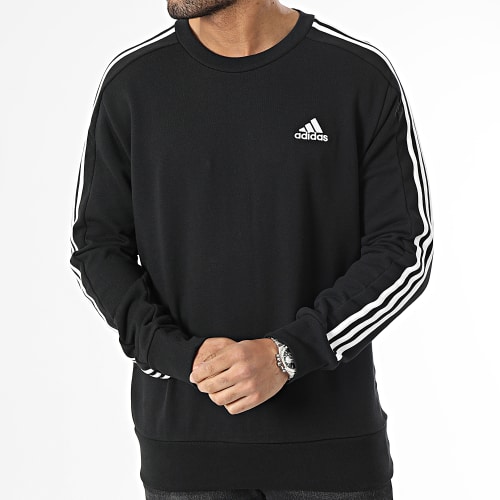 Sweat Crewneck A Bandes 3 Stripes IC9317 Noir