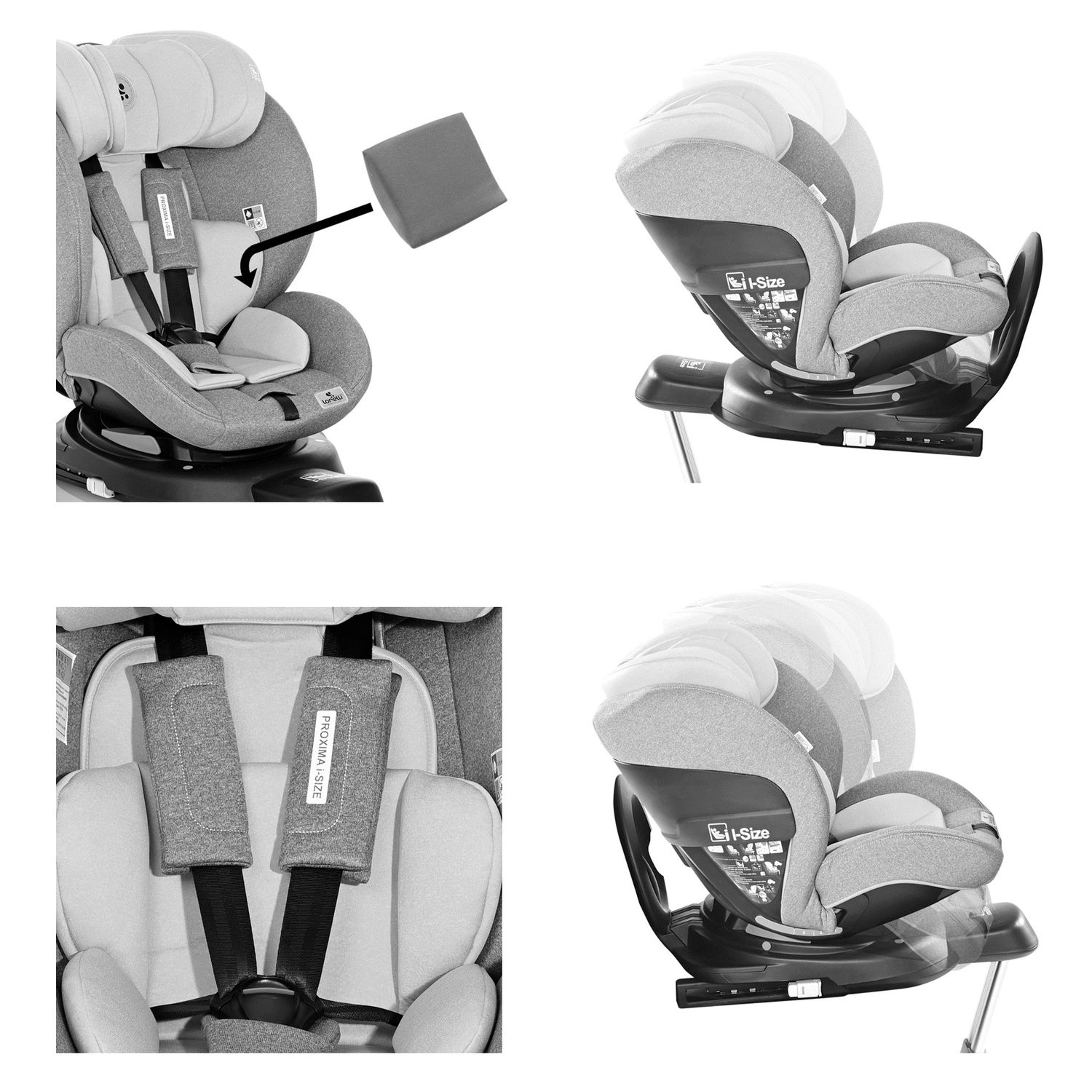 Lorelli Kindersitz Proxima i-Size Gruppe 0/1/2 (0 - 25 kg) Isofix verstellbar grau