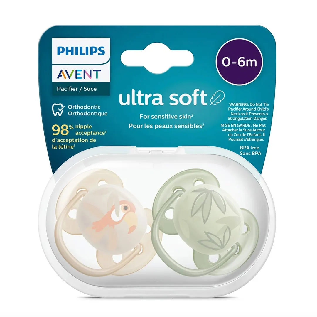 Philips Avent Suce Ultra Douce 0-6 mois Toucan  Feuilles Vertes (2)