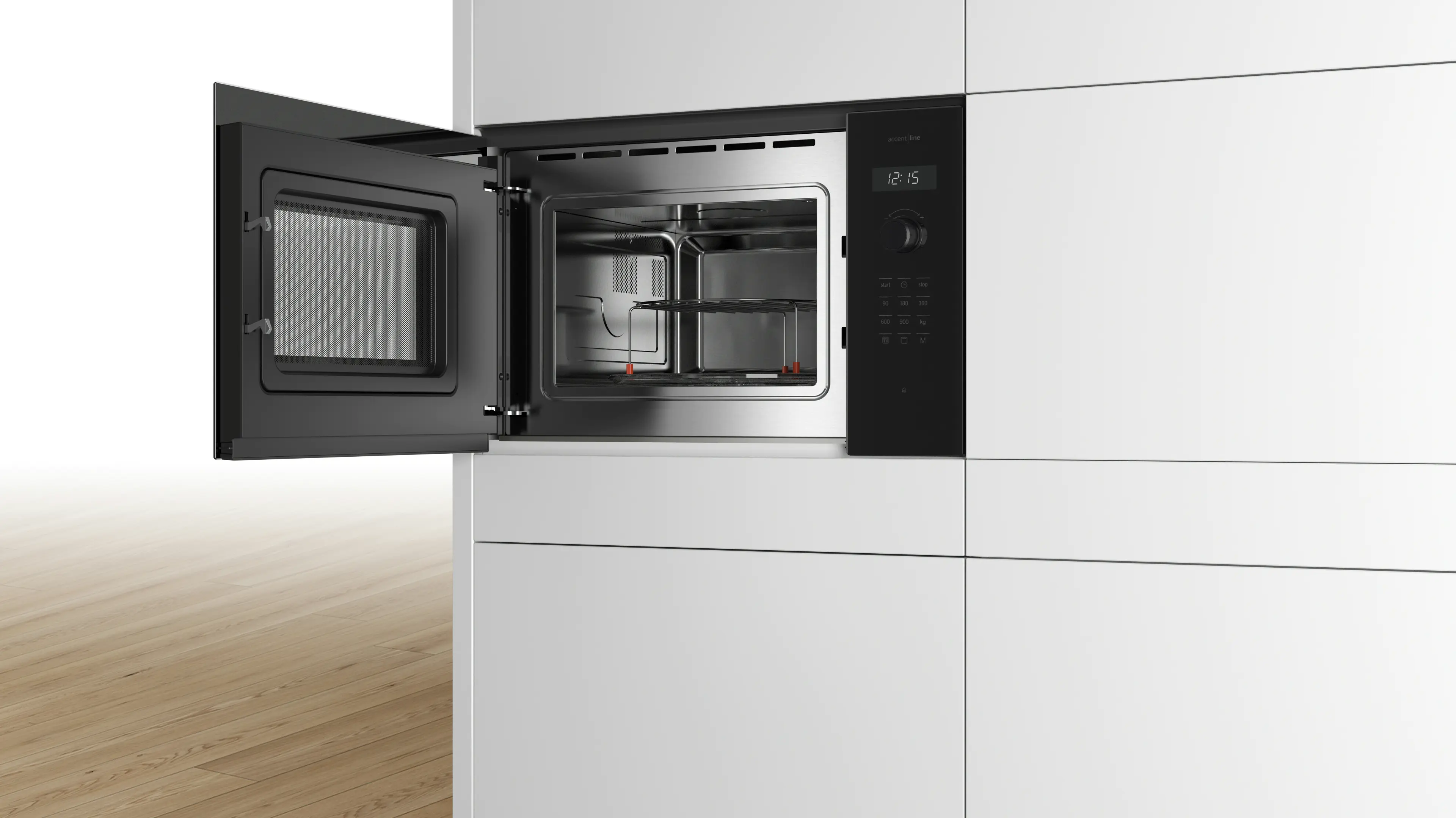 Serie 4 Inbouwmagnetron met grill Zwart