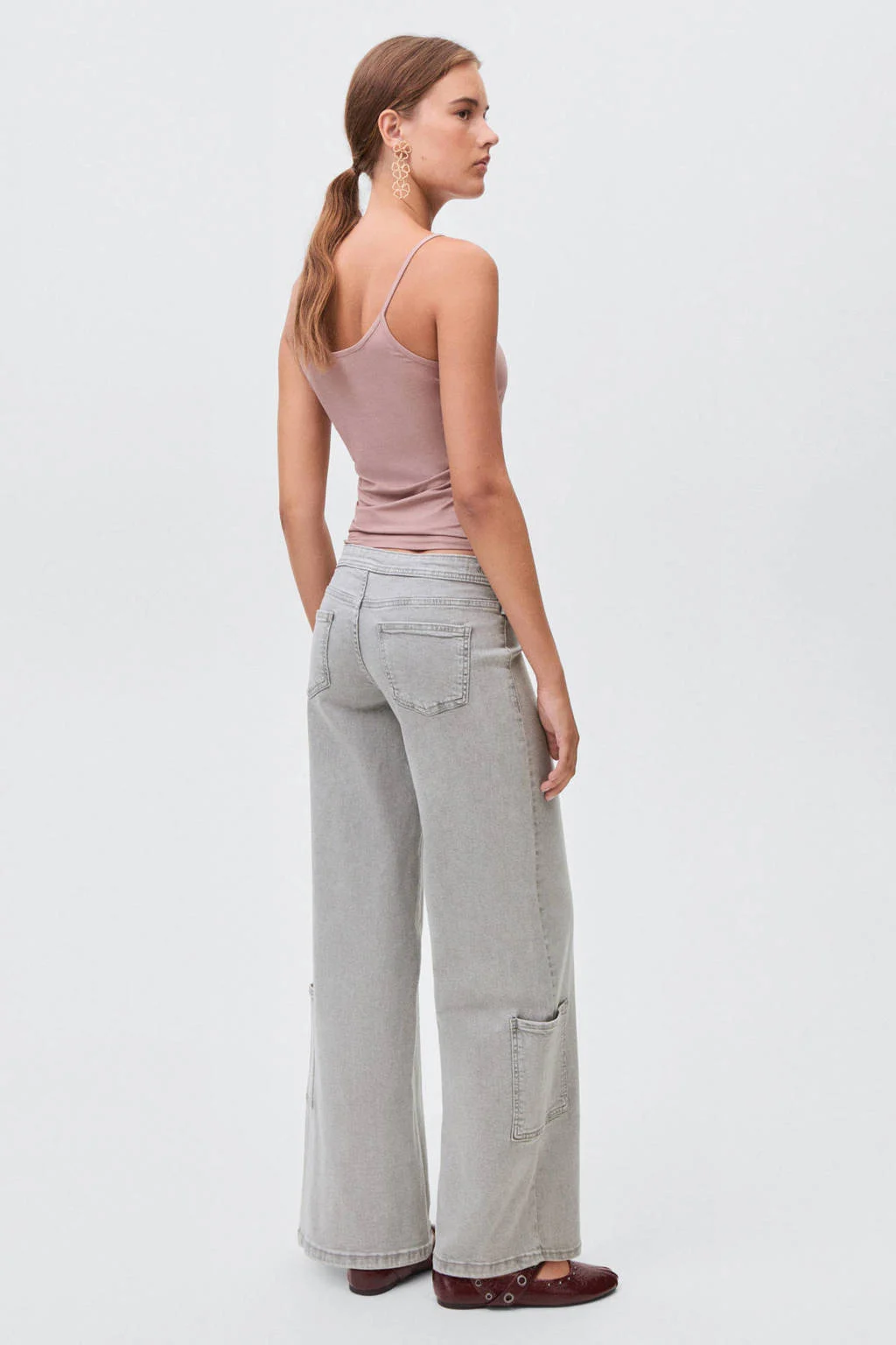 MANGO TEEN wide leg jeans grey denim