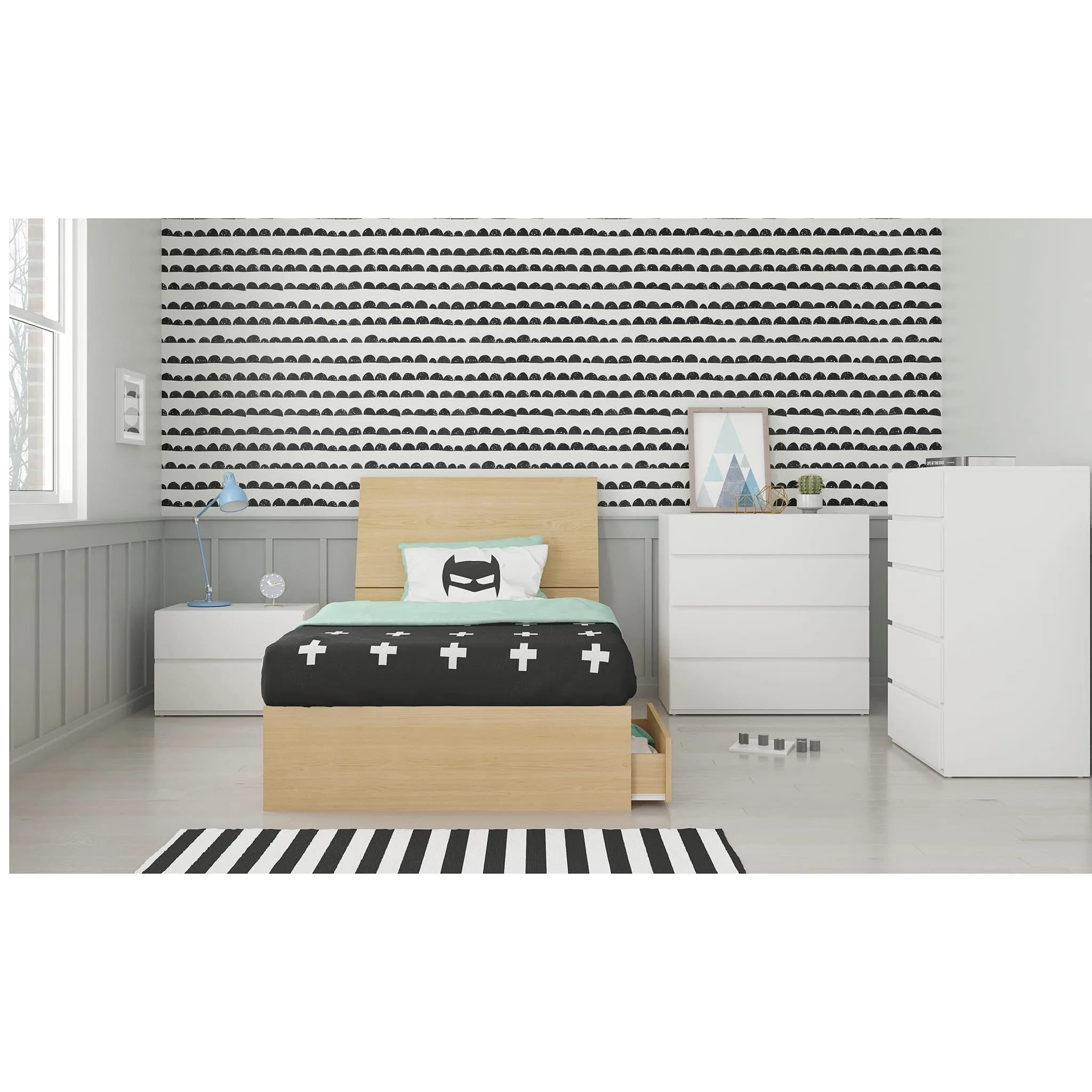 Nexera Bureau 5 Tiroirs Bali - Blanc