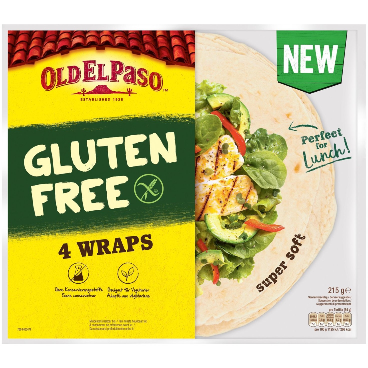 Old el Paso Tortilla XL Glutenfree 4 Stück