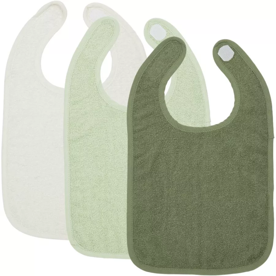 MEYCO Lätzchen Frottee Uni WgiteSot GreenForest 3er-Pack