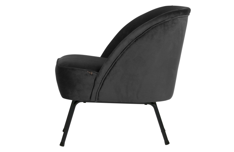 WOOOD Vogue fauteuil fluweel zwart
