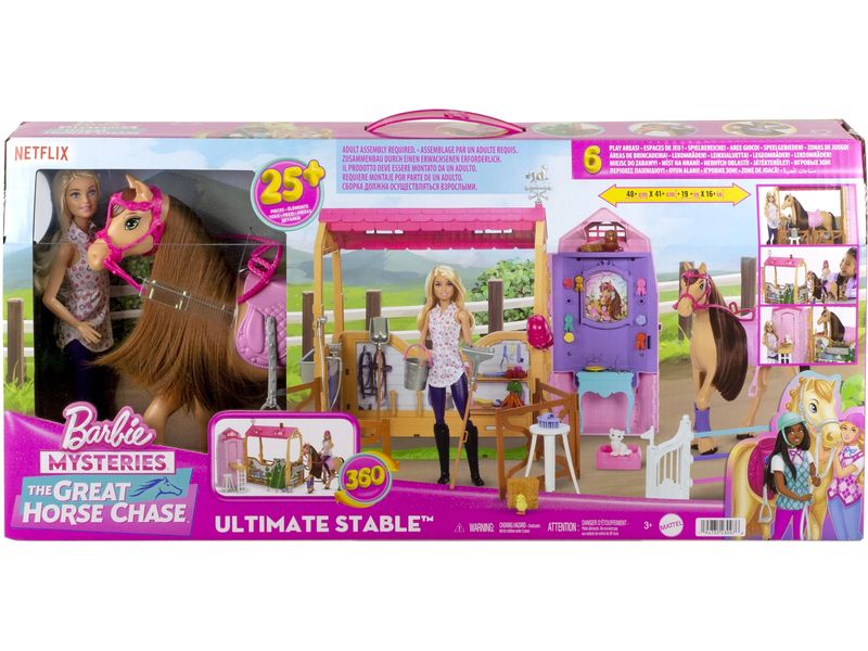 Barbie Spielset Barbie The Ultimate Stable Pferdestall-Spielset mit Puppe, Spielzeugpferd und Zubehör
