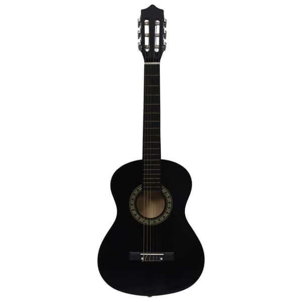 vidaXL Klassisk gitar 8-delers sett for nybegynnere 1/2 34 svart