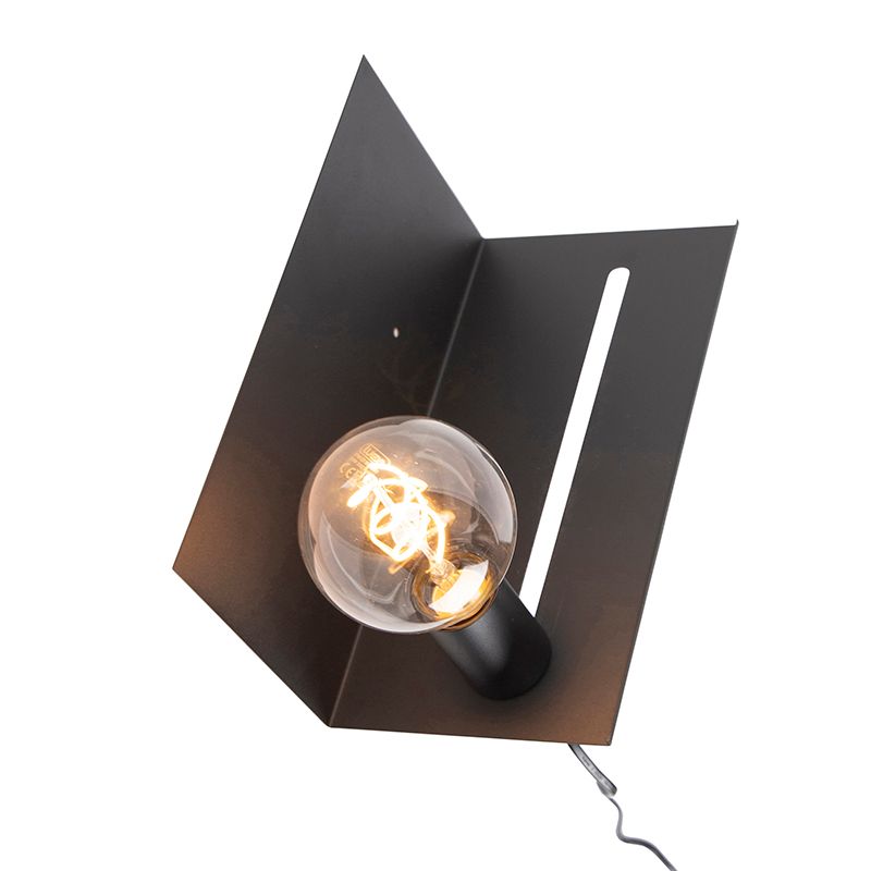 Moderne wandlamp zwart verstelbaar - Muro
