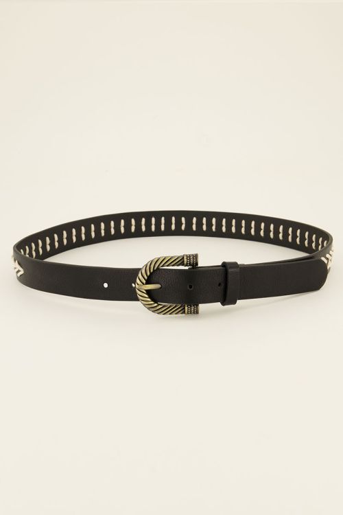 Goudkleurige riem met zigzag patroon