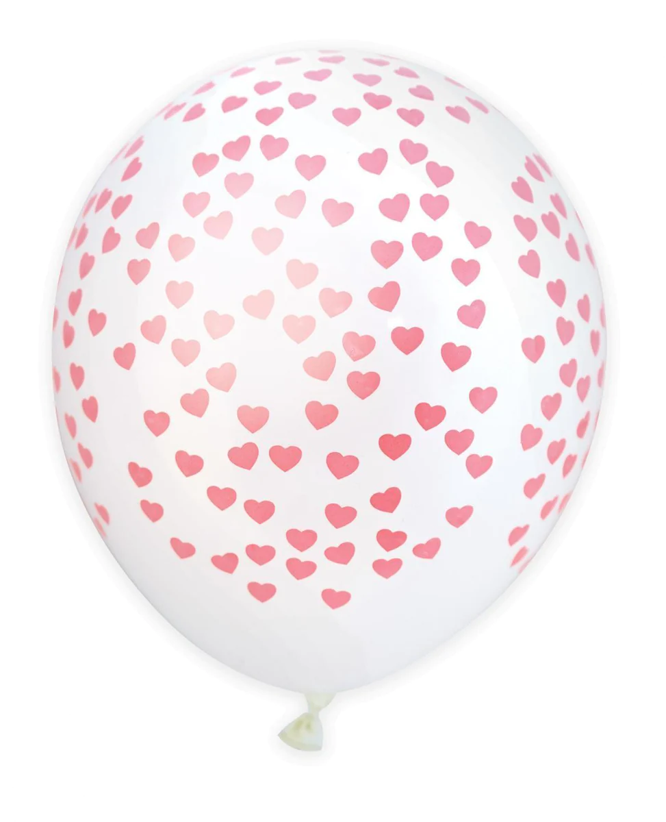 6 ballons de baudruche gonflables Ø 25 cm - Cœurs Scrapcooking