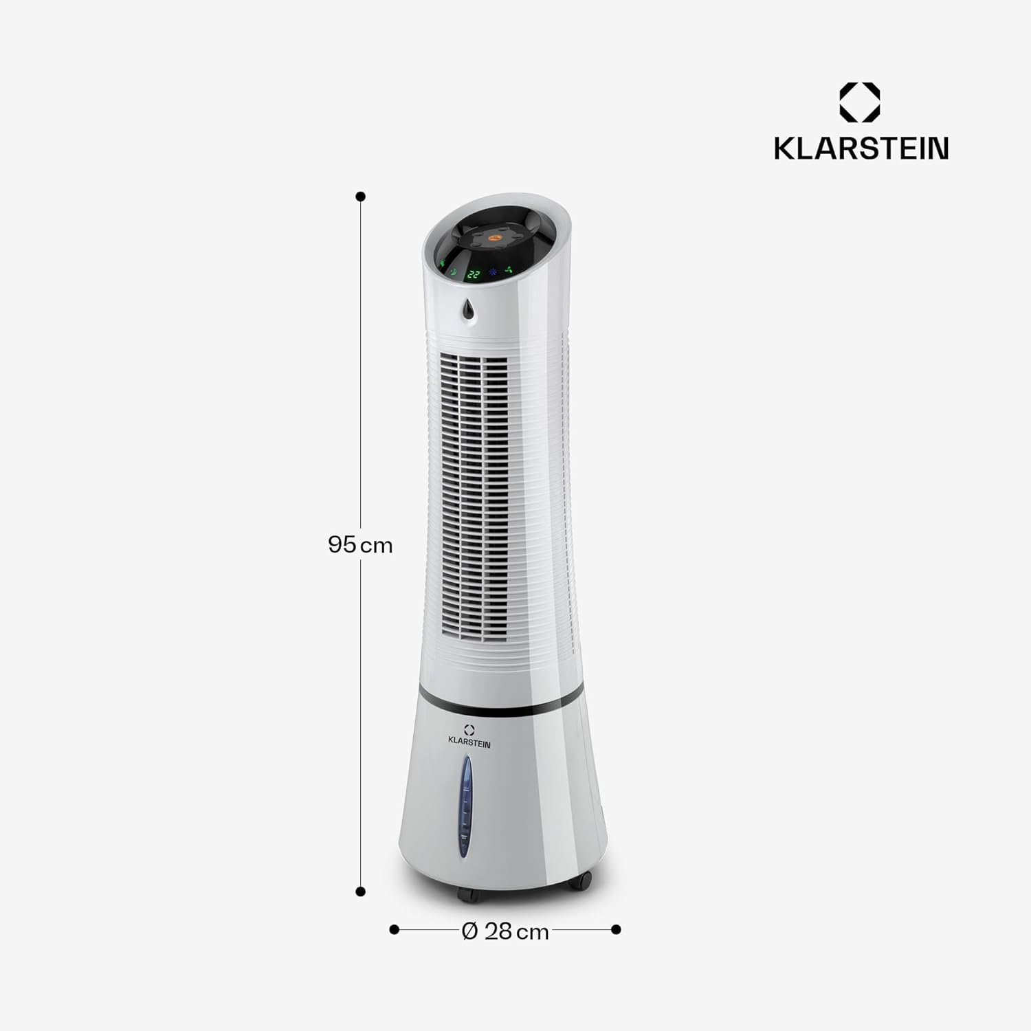 Klarstein 4-in-1: Smart Luftkühler, Ventilator, Luftbefeuchter & Ionisation I 6 L Wassertank, Oszillation, 30 W, 210 m³/h, Timer I Klimagerät ohne Abluftschlauch, Mobiles Klimagerät, Silber