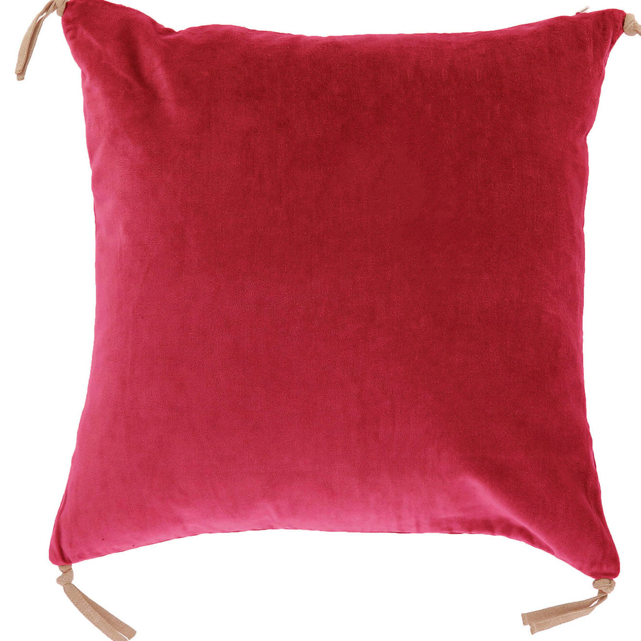 En Fil d'Indienne Housse de coussin Vague velours rouge - 45x45 cm