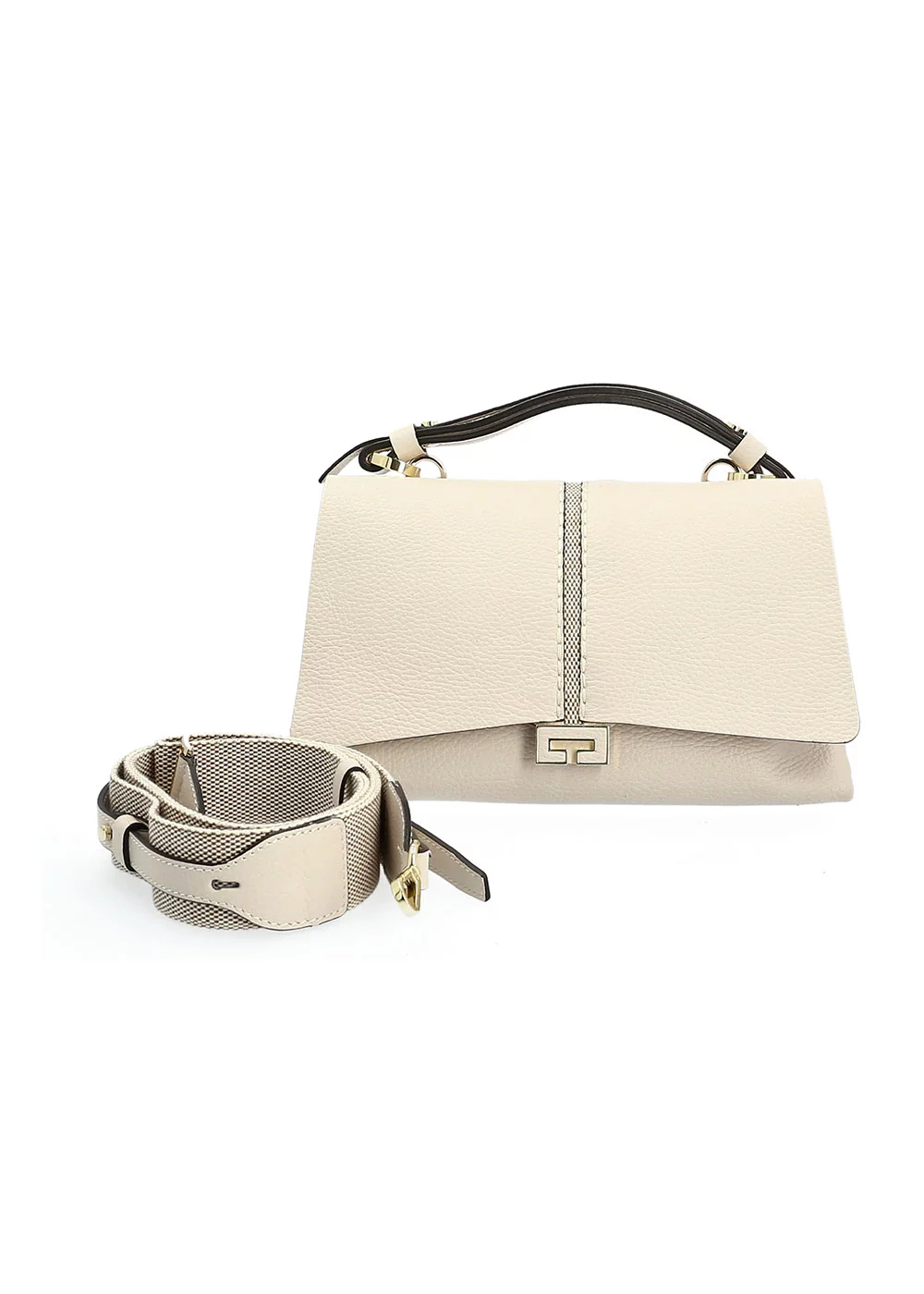 SAC RABAT NATACHA CUIR CREME