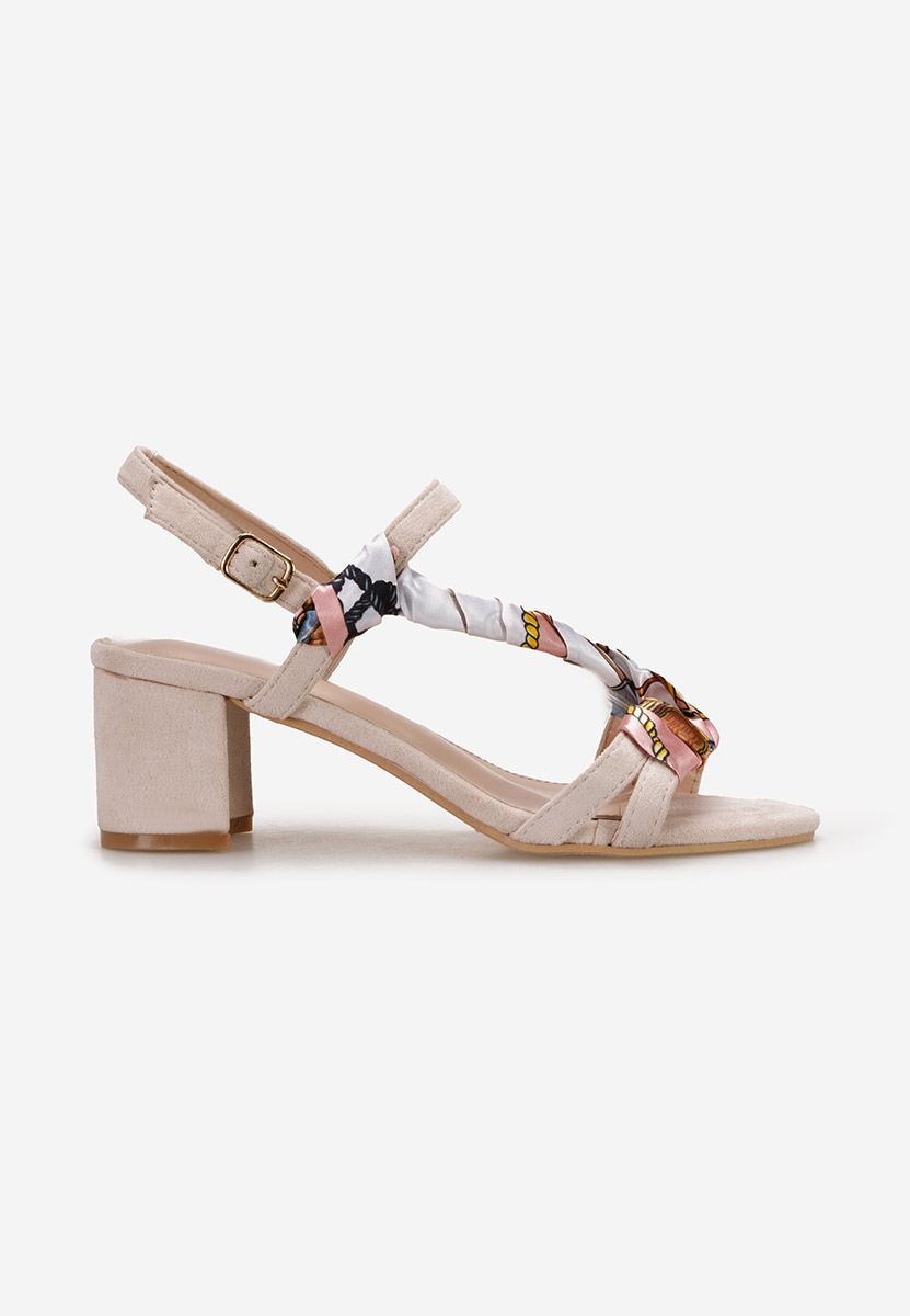 Sandales à talon épais beige Alvega