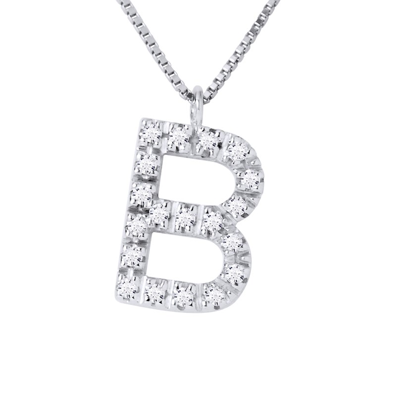 Collier ALPHABET Diamants 0,10 Cts  LETTRE 