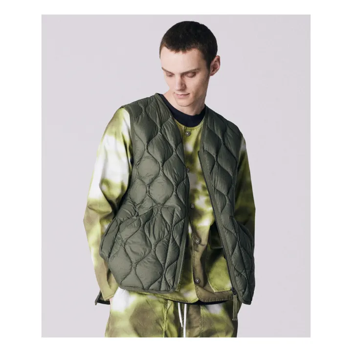 Taion Veste Zippée Sans Manches Military Unisexe Nylon | Vert olive