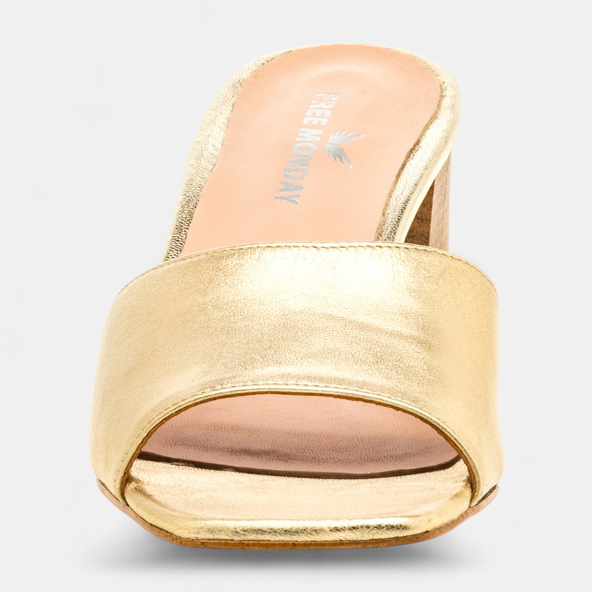 Mules à talon Femme en cuir or