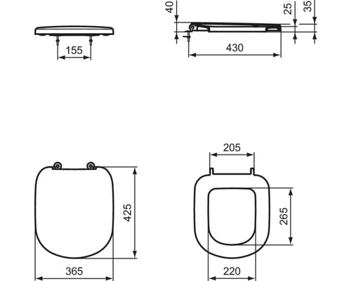 Ideale STANDARD toiletzitting Eurovit Plus wit met soft-close mechanisme T679301