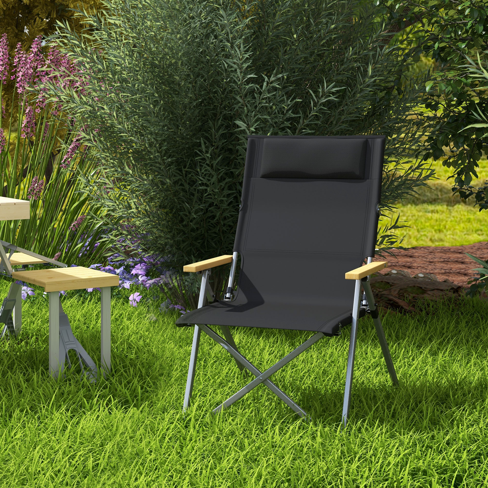 Cadeira de camping Outsunny preta