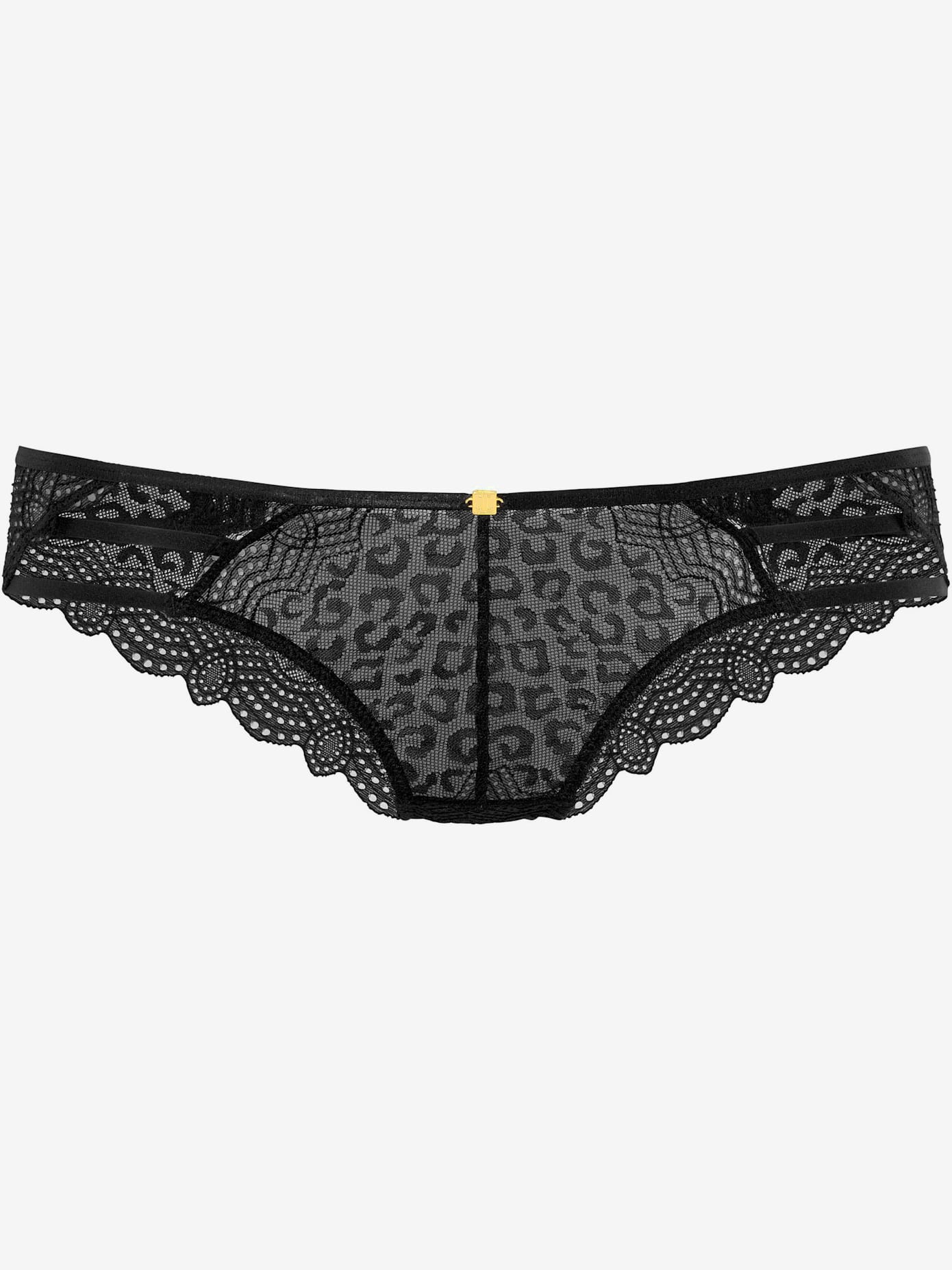 Slip rio délicate dentelle motif léopard devant et au dos