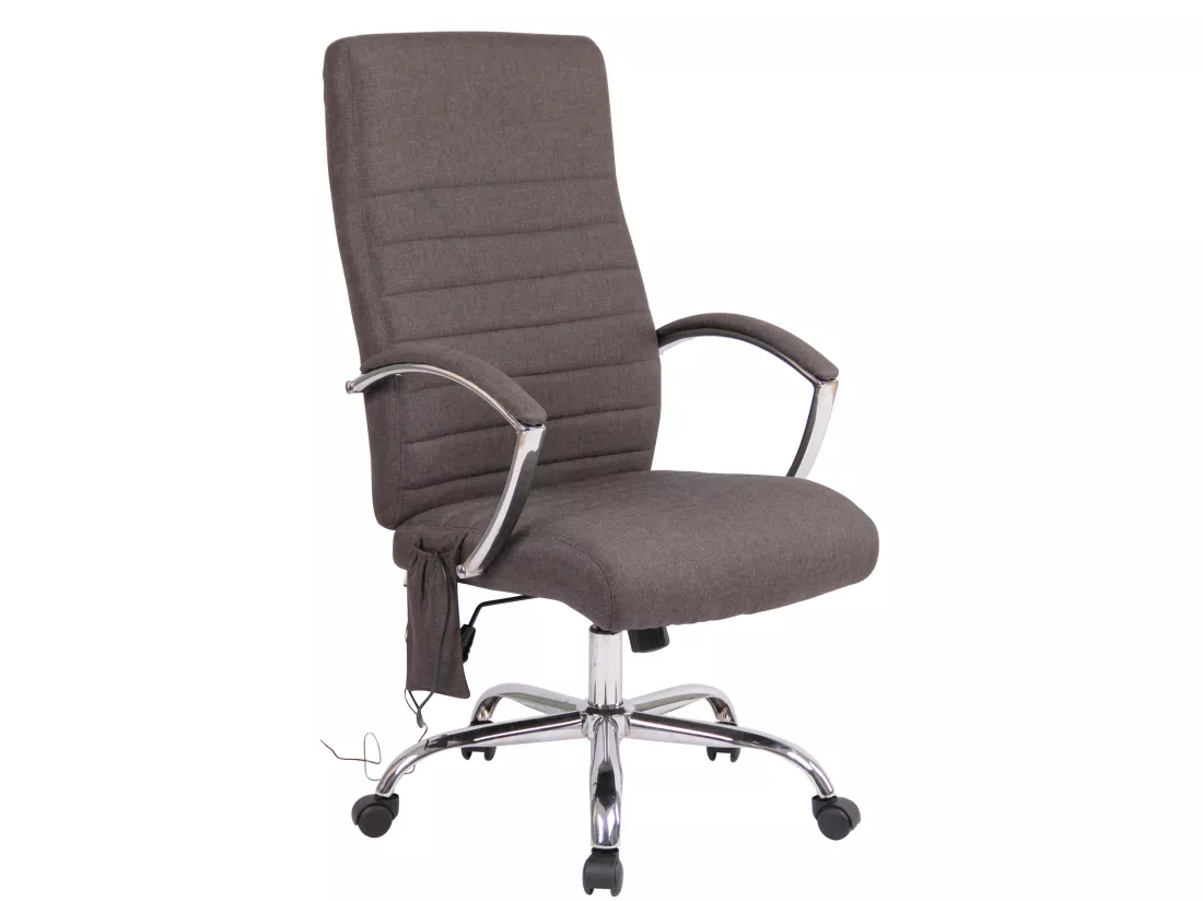 Chaise de bureau - Tissu & Métal chromé - Gris foncé - Valais