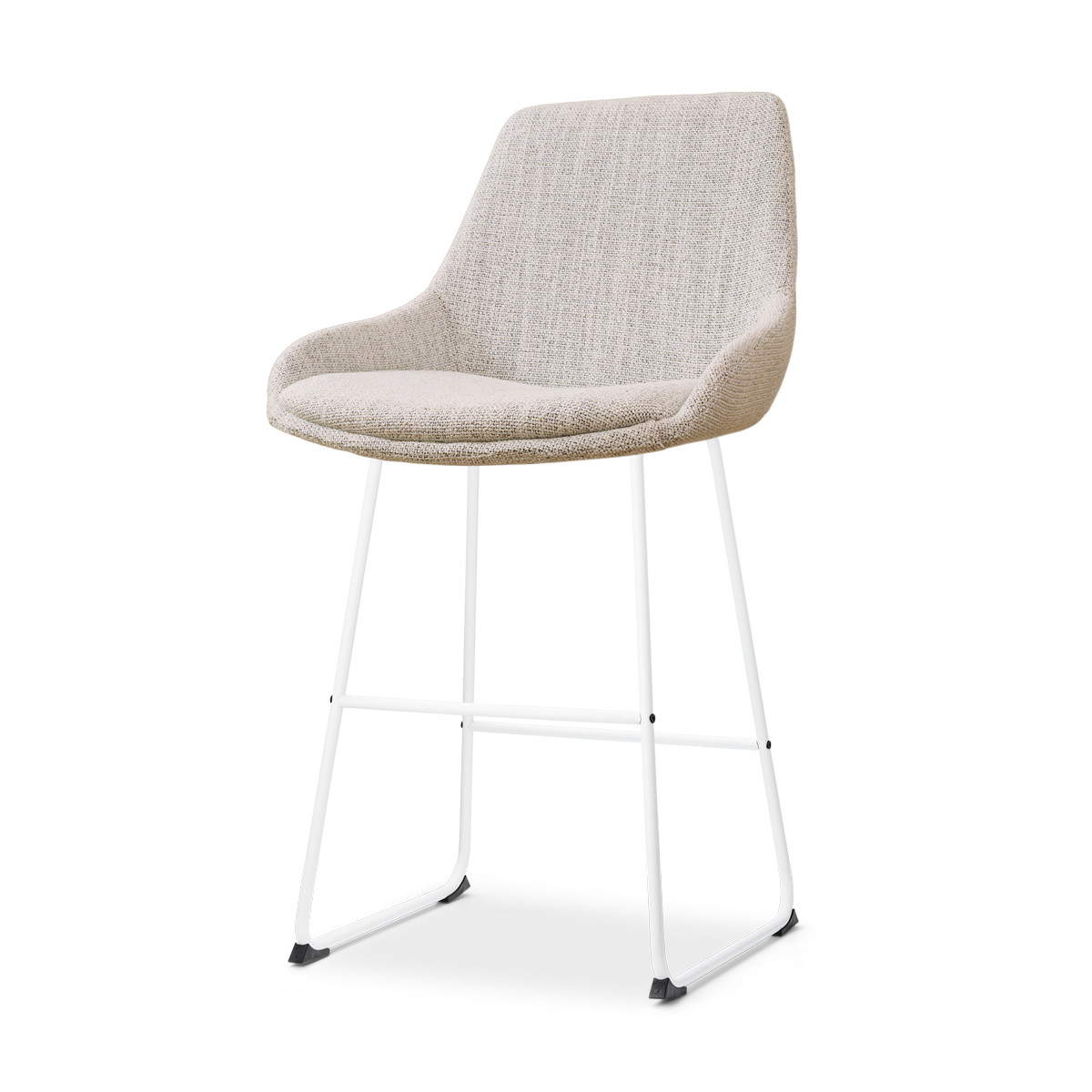 Barkruk Nino-Isa grijs beige gemêleerd - wit 65 cm