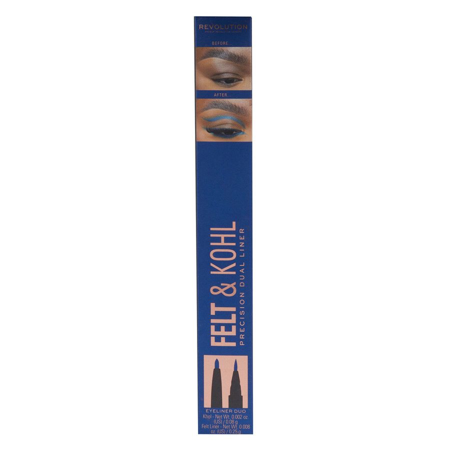 Makeup Revolution Felt & Kohl Eyeliner Blue 1pcs