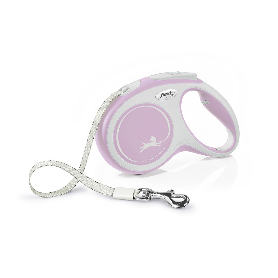 Guia extensível Flexi New Comfort rosa para cães