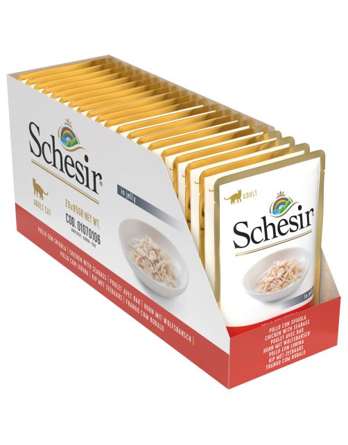 Schesir Cat Maaltijdzakjes Adult In Gelei 85 g - Kattenvoer