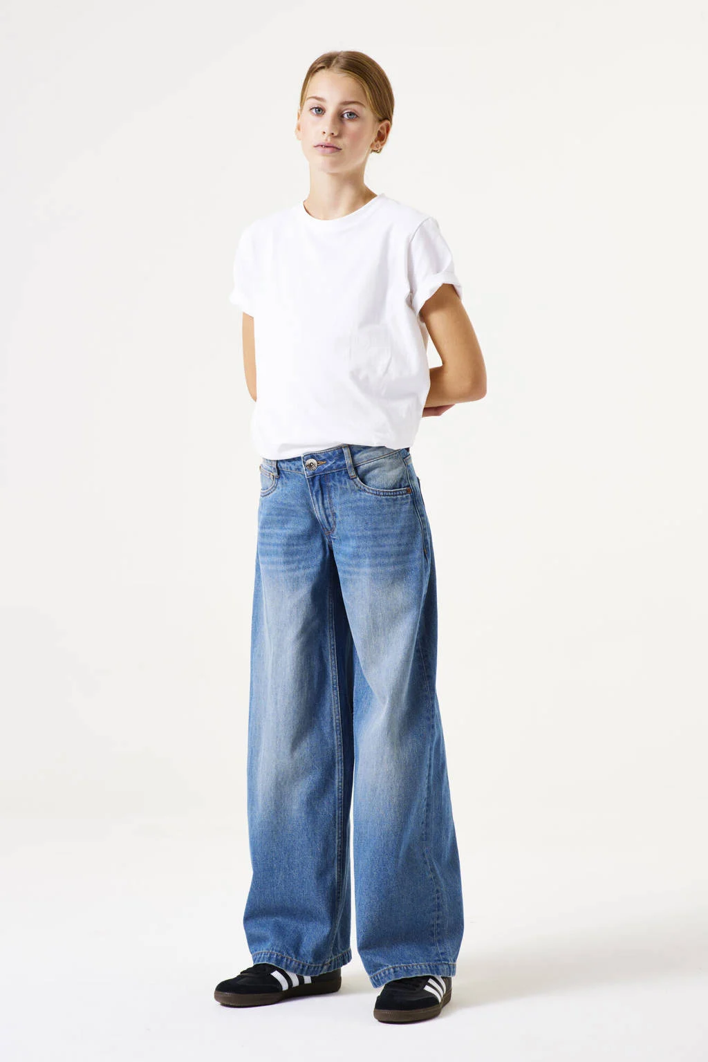Garcia low waist loose fit jeans medium blue denim