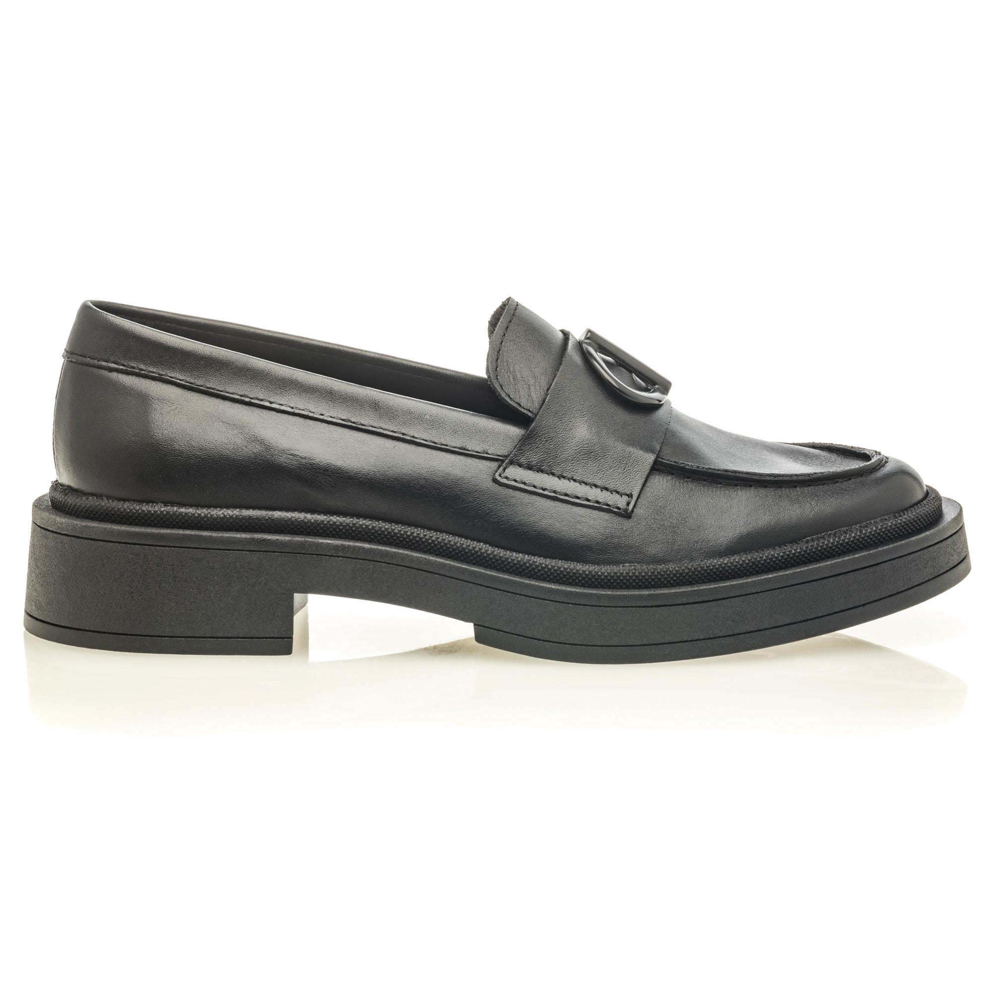 Mocassins Femme en cuir noir