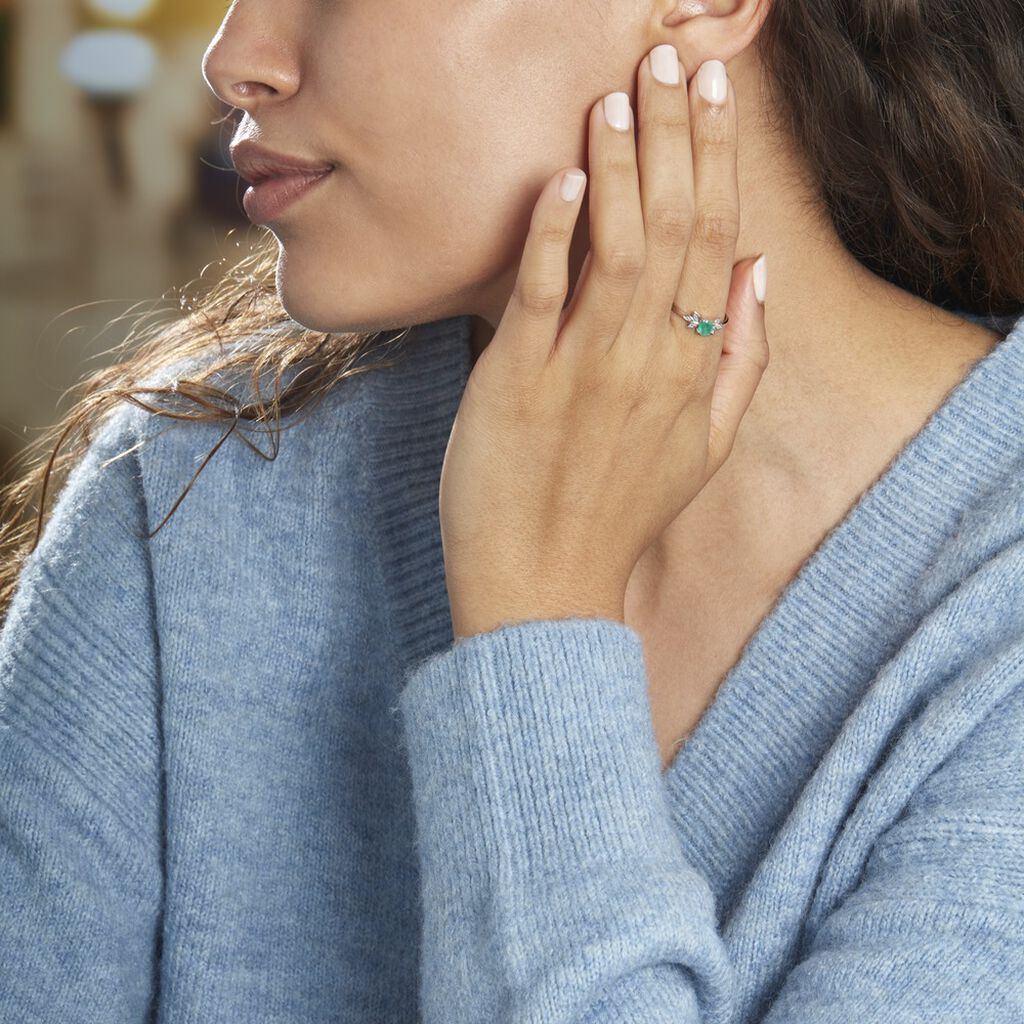 Bague Or Blanc Febe Emeraude