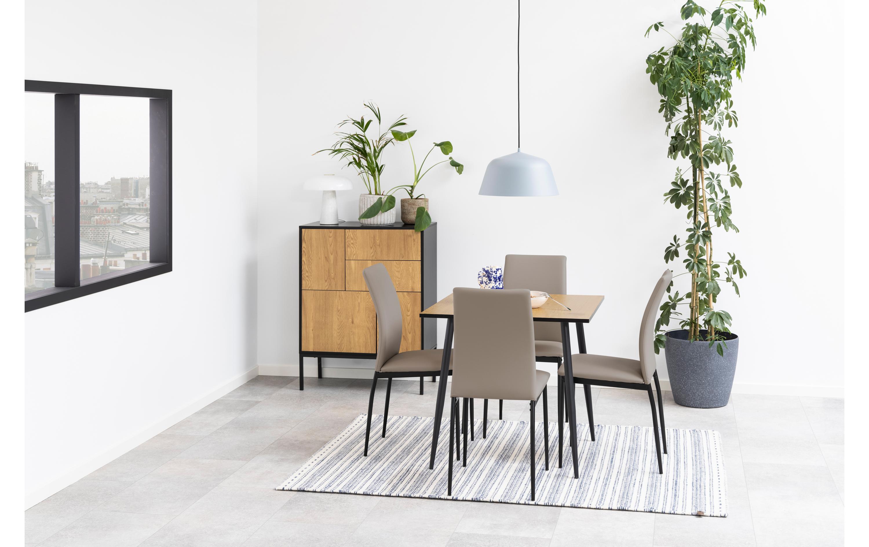 Kommode Seaford 80 x 40 x 103 cm, Nature/Schwarz<br>Sideboard
