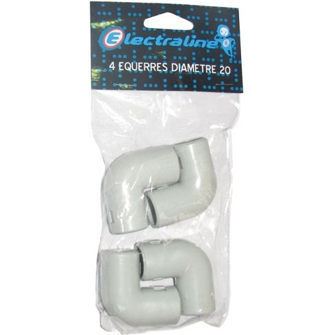 Equerre IRO - coude - 20 mm² - 100x195x30 mm - lot de 4 gris