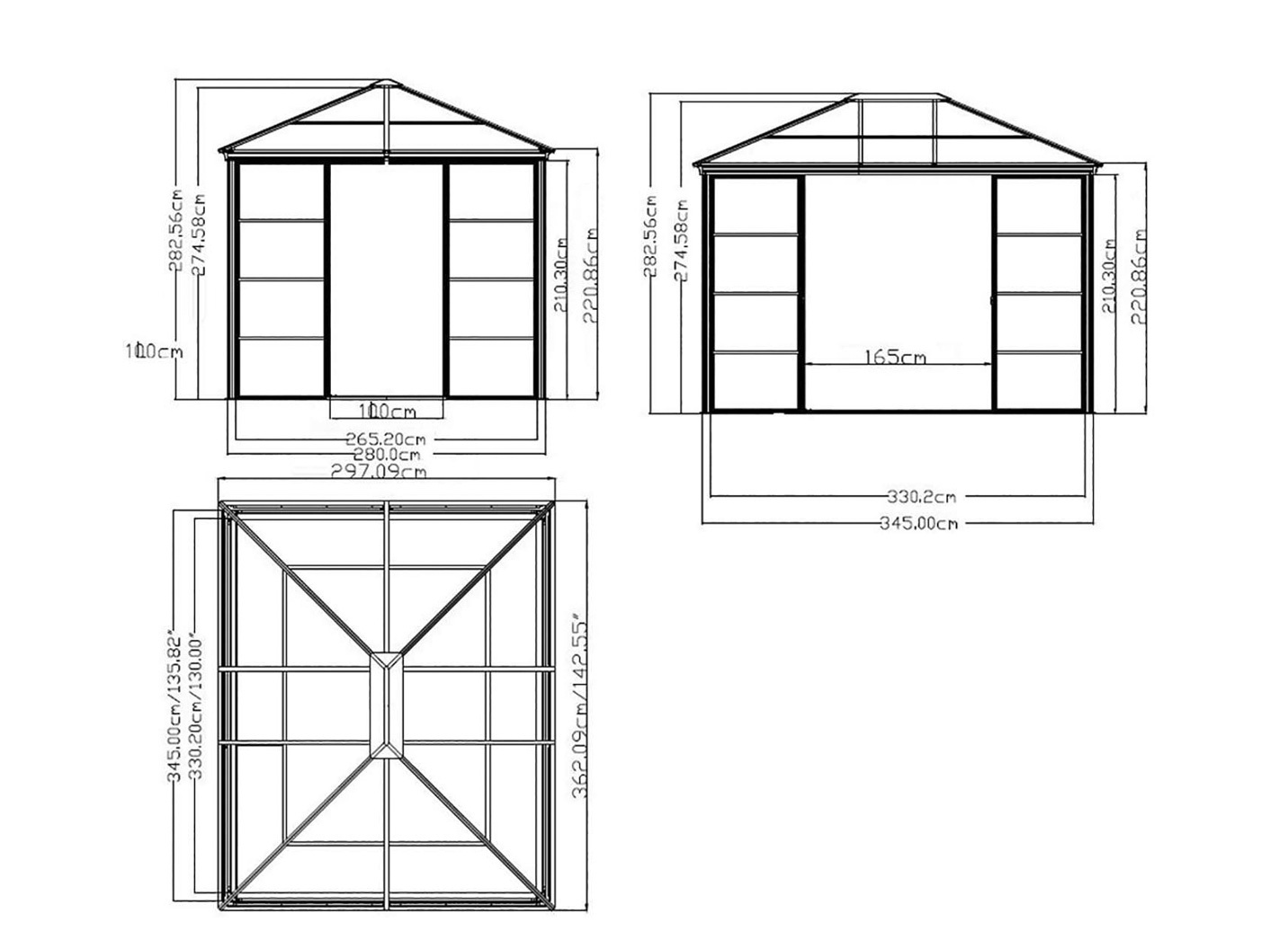 SOJAG Aluminium Pavillon Castel in edlem Bronzeton
