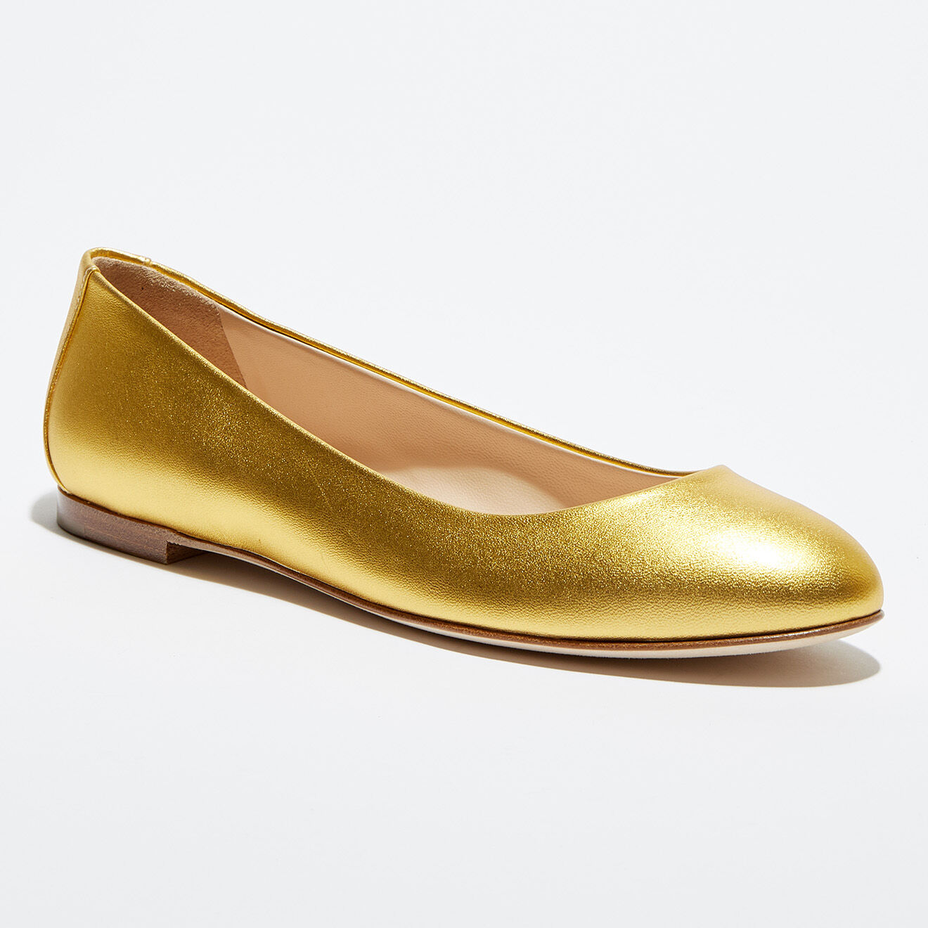 Sergio Rossi Ballerines en Cuir Nappa Silk dorées