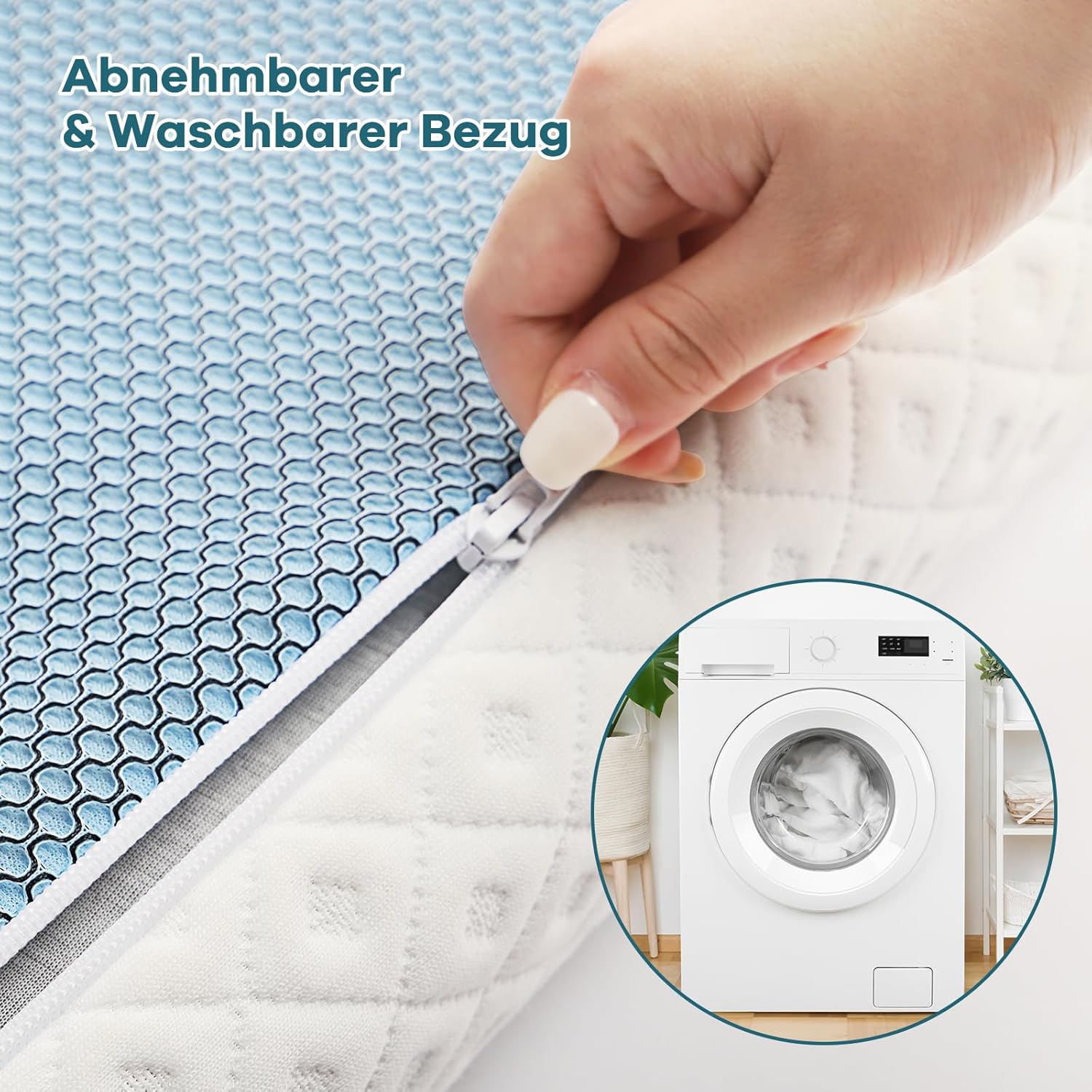 Vesgantti Matratzentopper 140 x 200 cm Gel Topper mit Abnehmbarem und Waschbarem Bezug, H3 Gelschaum Topper, für Boxspringbett und Betten Schlafsofa 10 cm Höhe Weiß
