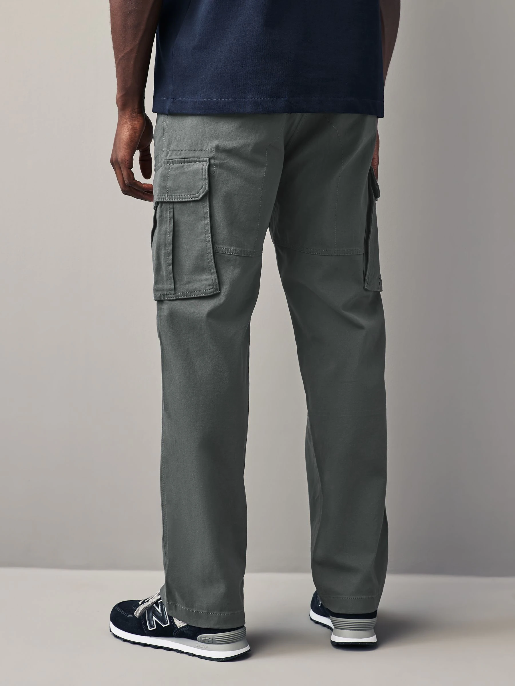 Zwart/antraciet - Straight fit - Verpakking van 2 stretch-cargobroeken met hoog katoengehalte