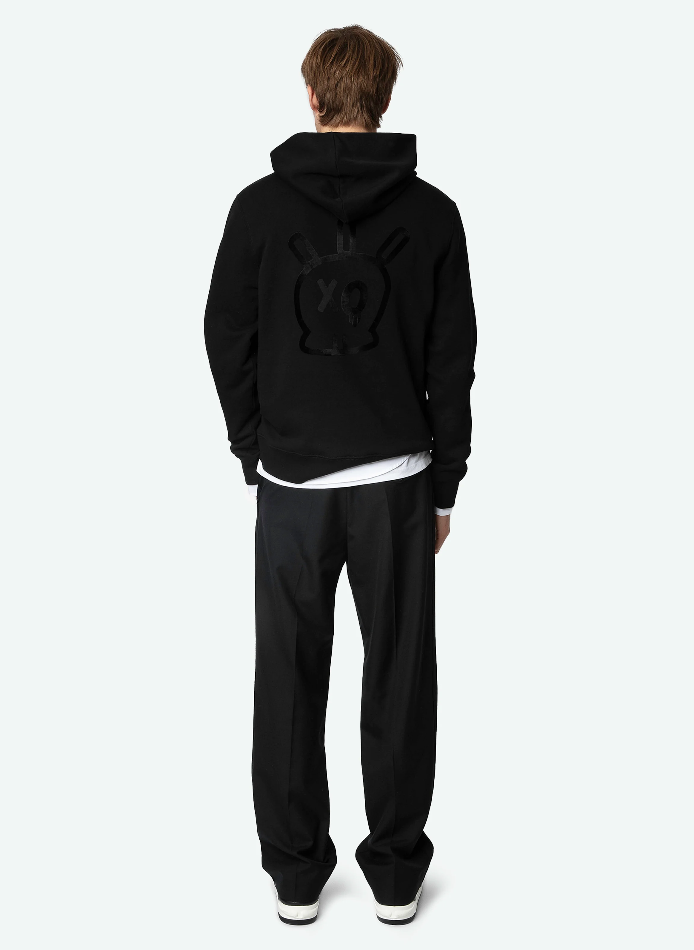 SANCHI - Sweat à capuche en coton | Noir