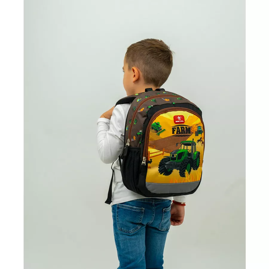 Belmil Kindergartenrucksack Kiddy Plus Kindergartenrucksack für 3-6 Jährige Kinder mit Brustgurt Farm